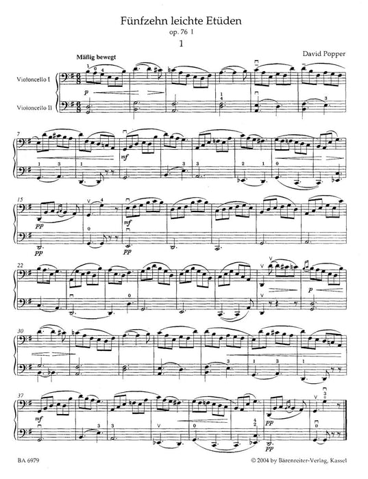 Fifteen Easy Melodic-Harmonic Etudes for Violoncello with an accompaniment of a second Violoncello (ad libitum) op. 76 I - Ten Grand Etudes of Moderate Difficulty op. 76 波珀爾 練習曲 大提琴 伴奏 騎熊士版 | 小雅音樂 Hsiaoya Music