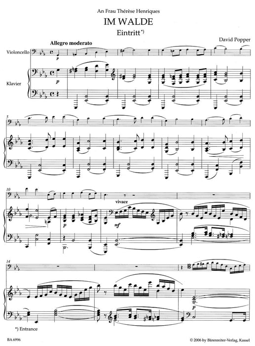 Im Walde / In the Forest for Violoncello and Piano op. 50 -Suite for Violoncello and piano- Suite 波珀爾 大提琴 鋼琴 組曲 騎熊士版 | 小雅音樂 Hsiaoya Music