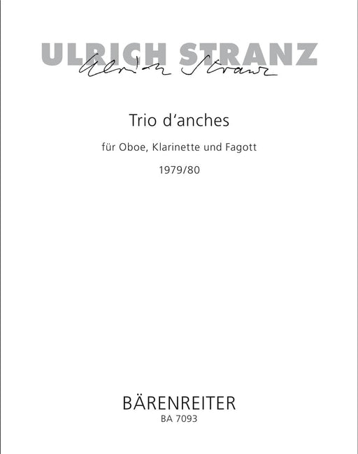 Trio d'anches für Oboe, Klarinette und Fagott (1979/1980) 三重奏 雙簧管 騎熊士版 | 小雅音樂 Hsiaoya Music