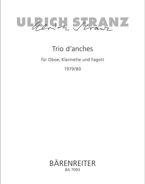 Trio d'anches für Oboe, Klarinette und Fagott (1979/1980) 三重奏 雙簧管 騎熊士版 | 小雅音樂 Hsiaoya Music