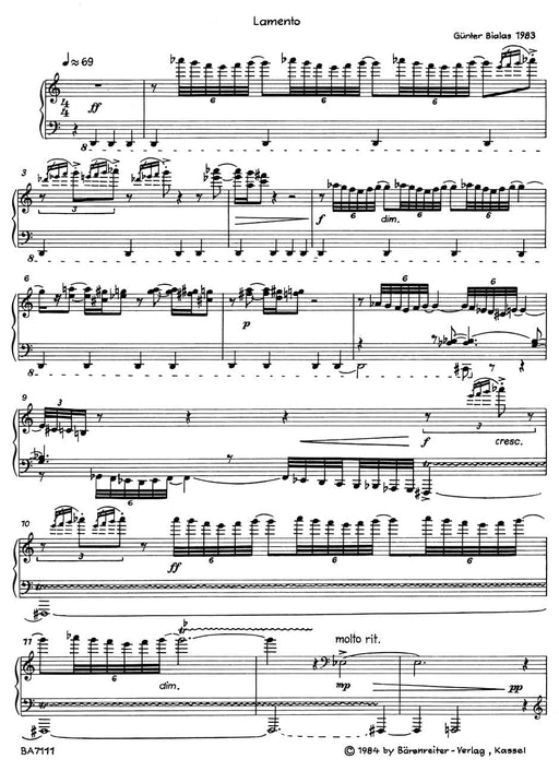 Lamento, vier Intermezzi und Marsch (1983/1986) 輓歌 間奏曲 騎熊士版 | 小雅音樂 Hsiaoya Music