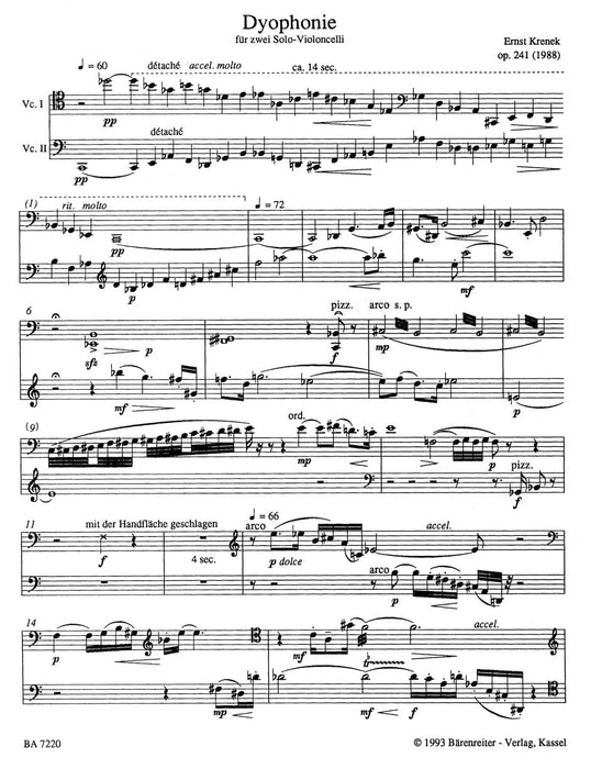Dyophonie op. 241 (1988) 克雷內克 騎熊士版 | 小雅音樂 Hsiaoya Music