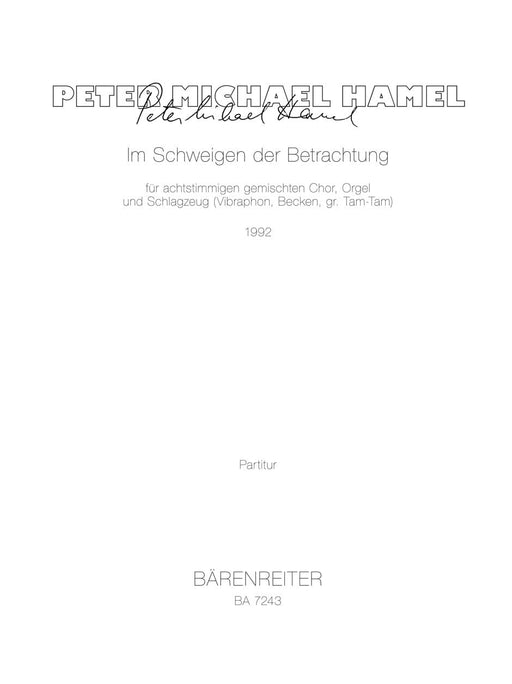 Im Schweigen der Betrachtung - Sei du dein, so werde ich dein sein (1992) -Musik für Chor und Instrumente- 騎熊士版 | 小雅音樂 Hsiaoya Music