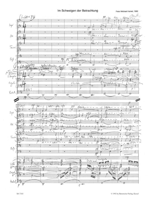 Im Schweigen der Betrachtung - Sei du dein, so werde ich dein sein (1992) -Musik für Chor und Instrumente- 騎熊士版 | 小雅音樂 Hsiaoya Music