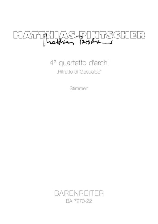 4. quartetto d'archi - Ritratto di Gesualdo (1992) -4 für jedes Instrument individuell eingerichtete Spielscoreen- 四重奏 樂器 騎熊士版 | 小雅音樂 Hsiaoya Music
