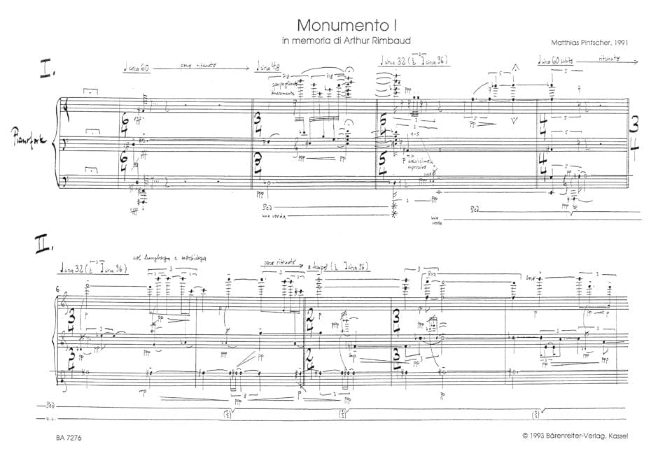 Monumento I for Piano (1991) -in memoria di Arthur Rimbaud- in memoria di Arthur Rimbaud 鋼琴 騎熊士版 | 小雅音樂 Hsiaoya Music