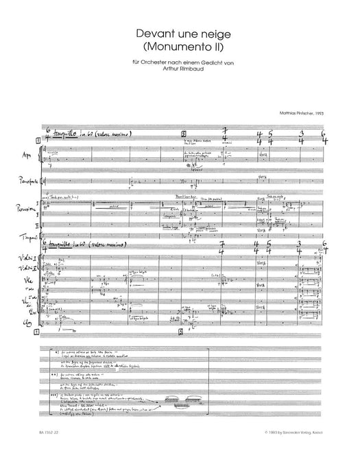Devant une neige - Monumento II für Orchester (1993) 騎熊士版 | 小雅音樂 Hsiaoya Music