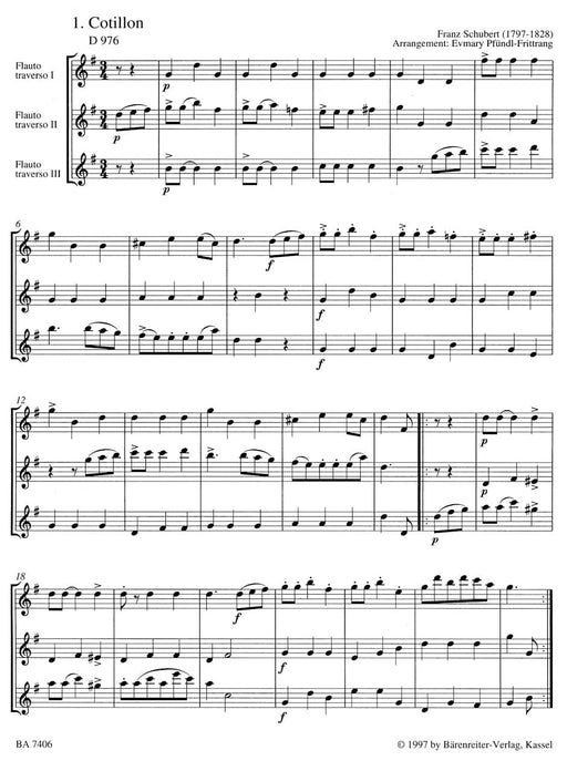 Dances for three Flutes -18 arrangements of Piano dance movements- 18 arrangements of Piano dance movements 舒伯特 舞曲 長笛 鋼琴 騎熊士版 | 小雅音樂 Hsiaoya Music