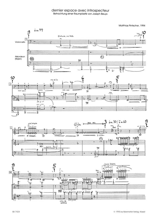 dernier espace avec introspecteur (1994) -Betrachtung einer Raumplastik von Joseph BeuysKomposition für Akkordeon (Bajan) und Violoncello- Betrachtung einer Raumplastik von Joseph Beuys 大提琴 騎熊士版 | 小雅音樂 Hsiaoya Music