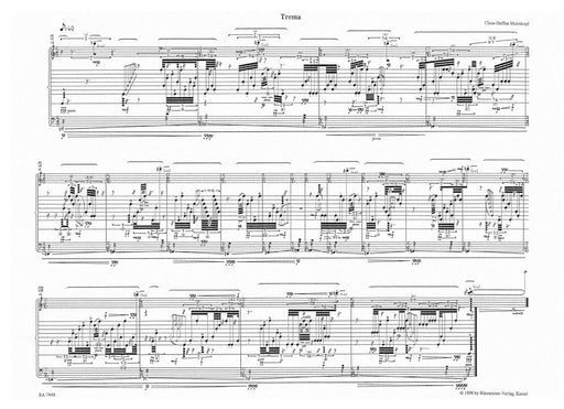 Trema für Schlagzeug (1994) 騎熊士版 | 小雅音樂 Hsiaoya Music