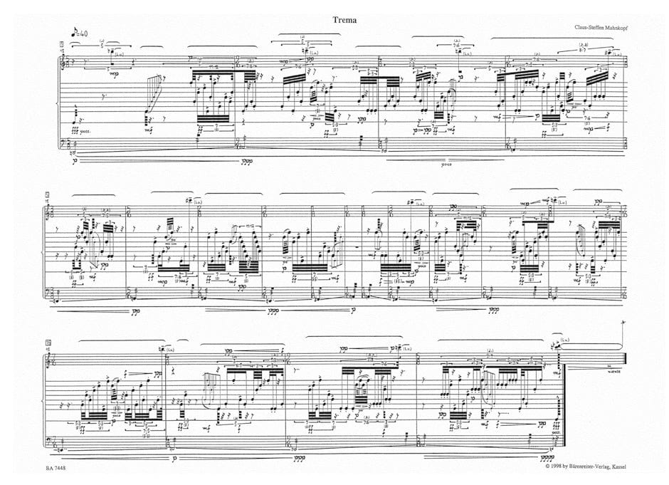 Trema für Schlagzeug (1994) 騎熊士版 | 小雅音樂 Hsiaoya Music