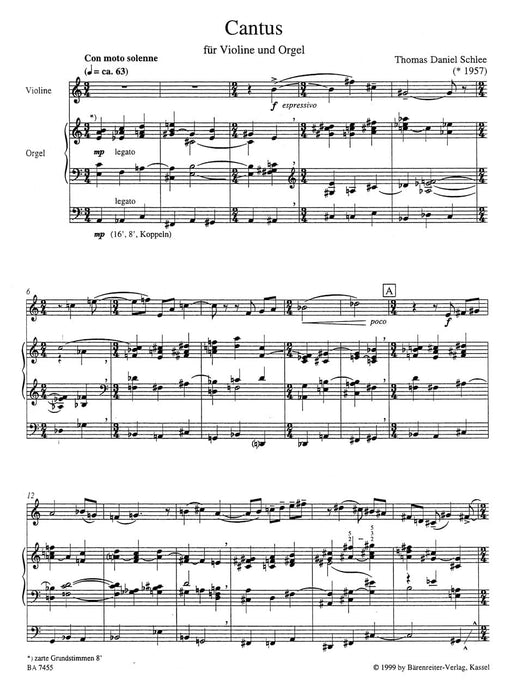 Cantus für Violine und Orgel (1998) 小提琴 騎熊士版 | 小雅音樂 Hsiaoya Music