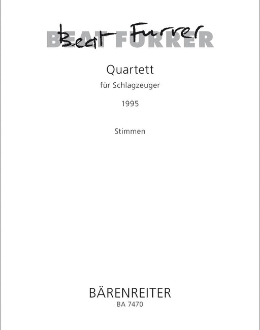 Quartett für Schlagzeuger (1995) 四重奏 騎熊士版 | 小雅音樂 Hsiaoya Music