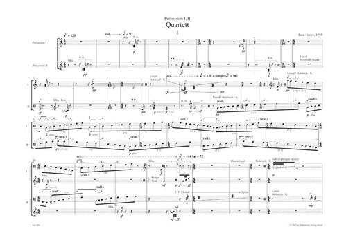 Quartett für Schlagzeuger (1995) 四重奏 騎熊士版 | 小雅音樂 Hsiaoya Music