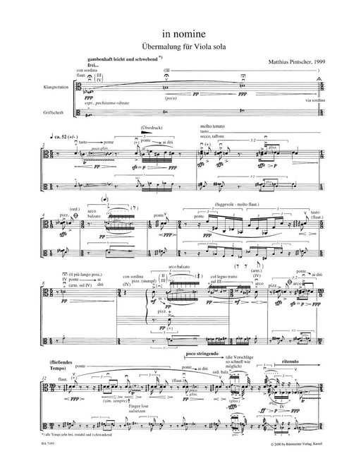 in nomine (1999) -"?bermalung" for viola solo- "Übermalung" 中提琴 獨奏 騎熊士版 | 小雅音樂 Hsiaoya Music