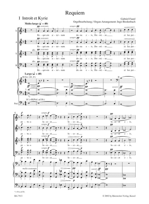 Requiem op. 48 (Arranged for soloists, choir and organ) 佛瑞 安魂曲 獨奏 管風琴 騎熊士版 | 小雅音樂 Hsiaoya Music