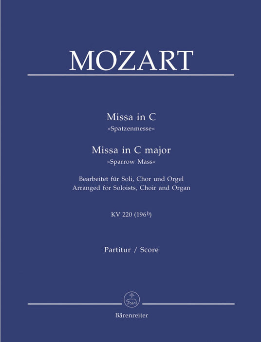 Missa C major K. 220 (196b) "Sparrow Mass" (Arranged for Soloists, Choir and Organ) 莫札特 彌撒曲 獨奏 管風琴 騎熊士版 | 小雅音樂 Hsiaoya Music