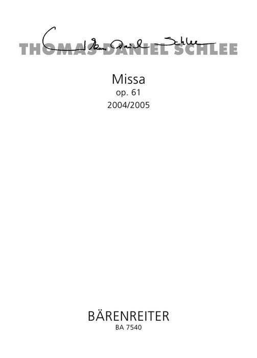 Missa op. 61 (2004/2005) 騎熊士版 | 小雅音樂 Hsiaoya Music