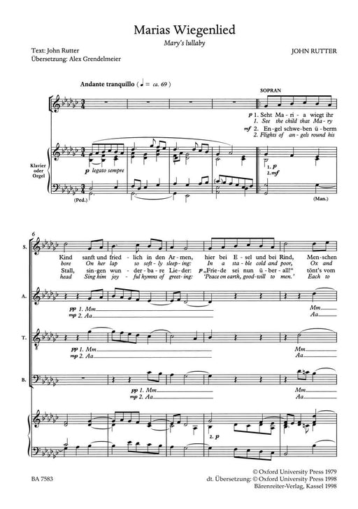 Marias Wiegenlied - Mary's Lullaby -Christmas Carol: See the child that Mary bore- (Seht Maria wiegt ihr Kind) Christmas Carol 詠唱調 搖籃曲 耶誕頌歌 詠唱調 耶誕頌歌 騎熊士版 | 小雅音樂 Hsiaoya Music