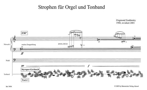 Strophen für Orgel und Tonband (1988/2001) 騎熊士版 | 小雅音樂 Hsiaoya Music