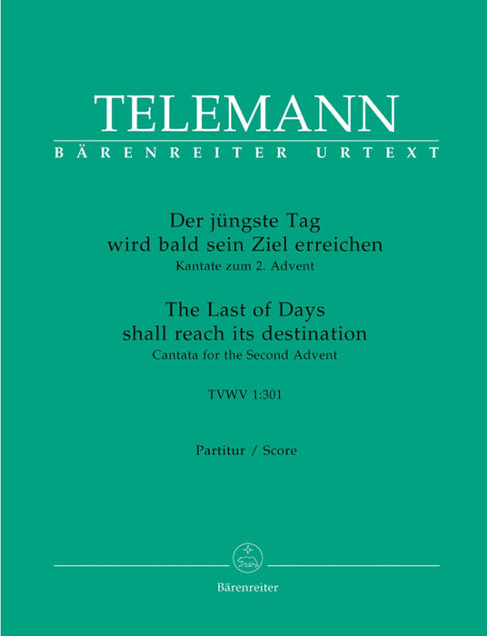 The last of Days shall reach its destination TVWV 1:301 -Cantata for the Second Advent- Cantata for the Second Advent 泰勒曼 清唱劇 騎熊士版 | 小雅音樂 Hsiaoya Music