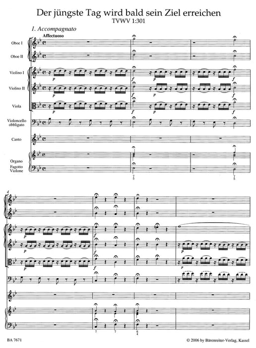 The last of Days shall reach its destination TVWV 1:301 -Cantata for the Second Advent- Cantata for the Second Advent 泰勒曼 清唱劇 騎熊士版 | 小雅音樂 Hsiaoya Music