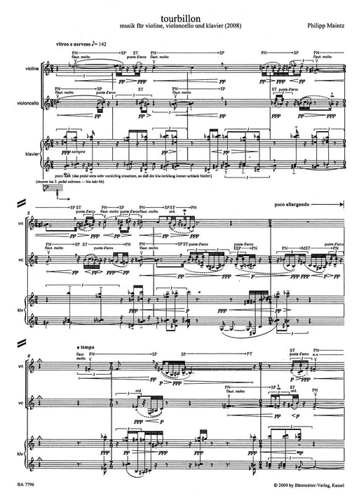 tourbillon. music for violin, violincello and Piano (2008) 小提琴大提琴 鋼琴 騎熊士版 | 小雅音樂 Hsiaoya Music