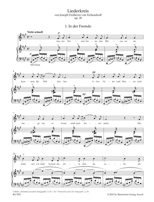 Liederkreis op. 39 舒曼羅伯特 騎熊士版 | 小雅音樂 Hsiaoya Music