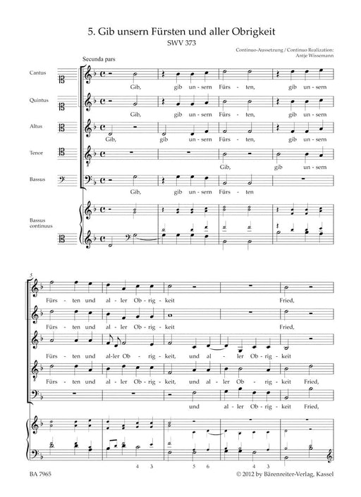 Gib unsern Fürsten und aller Obrigkeit Nr. 5 SWV 373 (From "Geistliche Chor-Music") 騎熊士版 | 小雅音樂 Hsiaoya Music