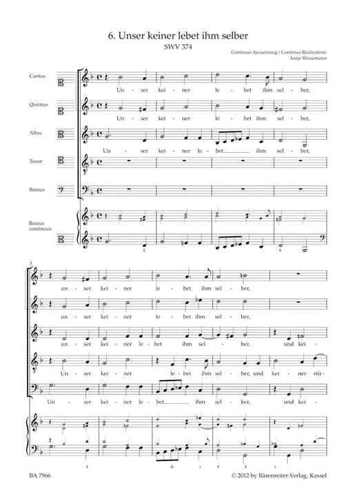 Unser keiner lebet ihm selber SWV 374 -Motet- (No. 6 from "Geistliche Chor-Music") Motet 經文歌 騎熊士版 | 小雅音樂 Hsiaoya Music