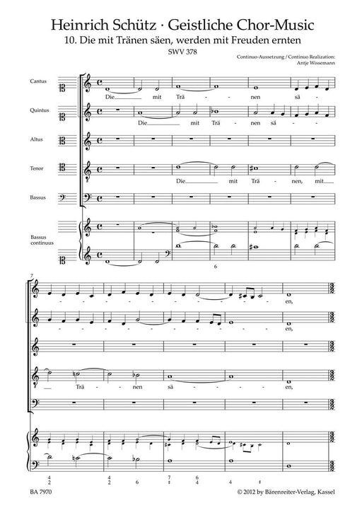 Die mit Traenen saeen werden mit Freuden ernten SWV 378 -Motet- (No. 10 from "Geistliche Chor-Music") Motet 經文歌 騎熊士版 | 小雅音樂 Hsiaoya Music