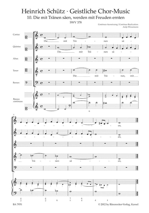 Die mit Traenen saeen werden mit Freuden ernten SWV 378 -Motet- (No. 10 from "Geistliche Chor-Music") Motet 經文歌 騎熊士版 | 小雅音樂 Hsiaoya Music