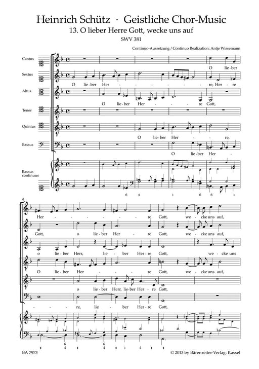 O lieber Herre Gott, wecke uns auf SWV 381 -Motet- (No. 13 from "Geistliche Chor-Music") Motet 經文歌 騎熊士版 | 小雅音樂 Hsiaoya Music