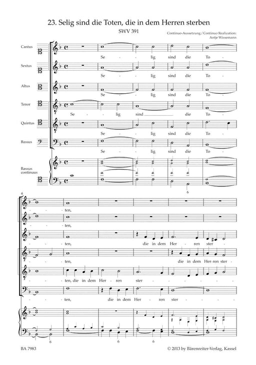Selig sind die Toten, die in dem Herren sterben SWV 391 -Motet- (No. 23 from "Geistliche Chor-Music") Motet 經文歌 騎熊士版 | 小雅音樂 Hsiaoya Music