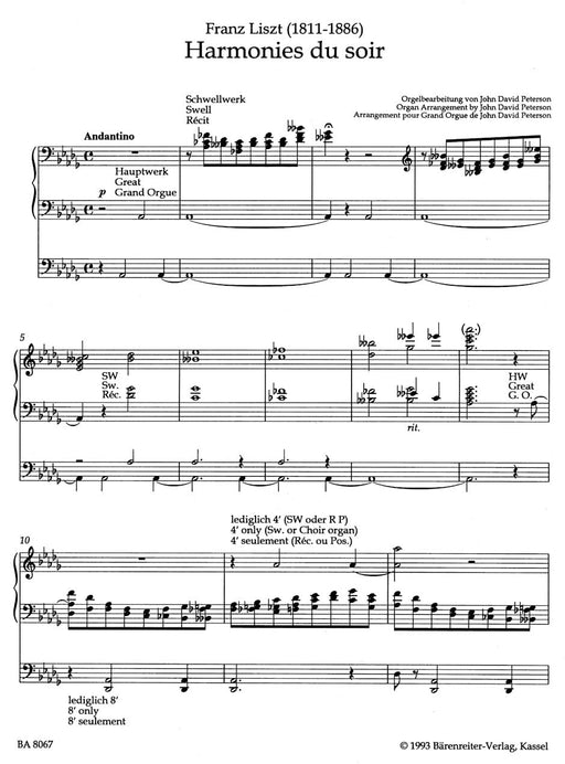 Harmonies du Soir -Orgelübertragung im Stil Max Regers- Organ rendition in the Style of Max Reger 李斯特 管風琴 風格 騎熊士版 | 小雅音樂 Hsiaoya Music