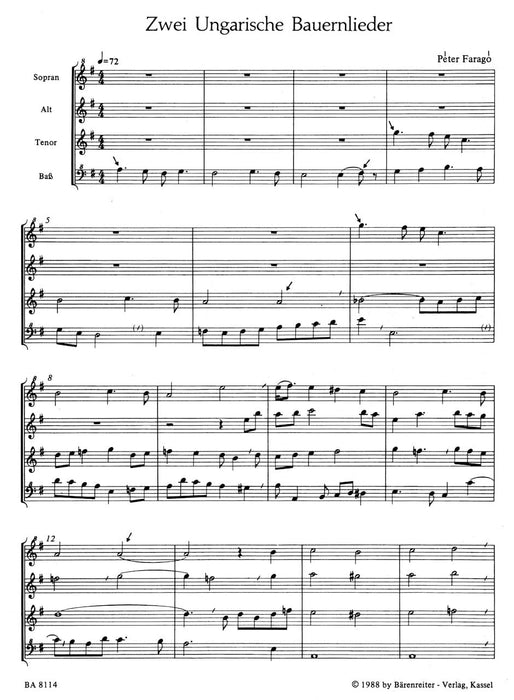 zwei ungarische Bauernlieder 騎熊士版 | 小雅音樂 Hsiaoya Music