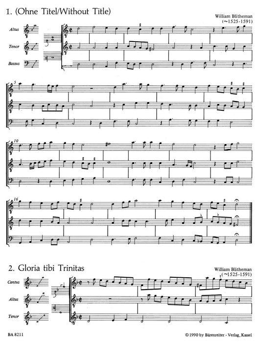 Ensemblesätze für Streich- oder Wind Instruments (aus dem Mulliner Book (ca. 1560)) 管樂 馬利納曲集 騎熊士版 | 小雅音樂 Hsiaoya Music