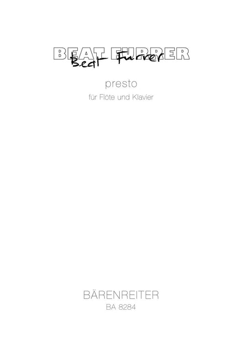presto für Flöte und Klavier (1998) 騎熊士版 | 小雅音樂 Hsiaoya Music