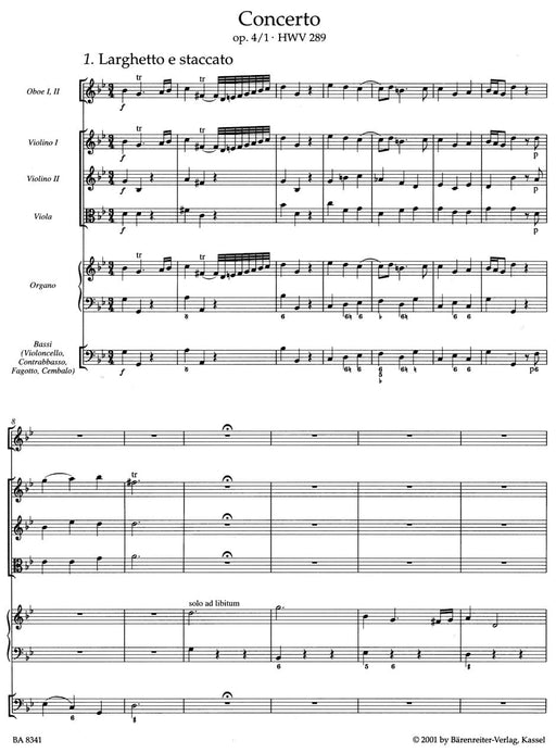 Concerto for Organ and Orchestra in G Minor op. 4/1 HWV 289 韓德爾 協奏曲 管風琴 管弦樂團 騎熊士版 | 小雅音樂 Hsiaoya Music