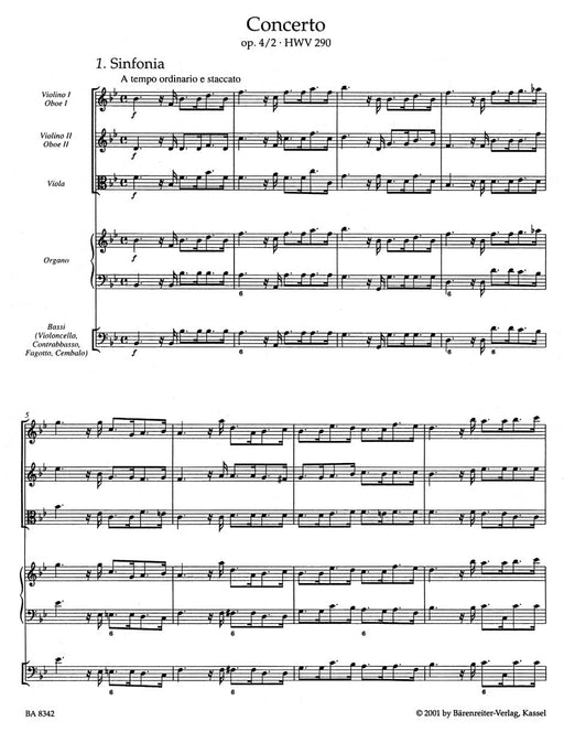 Concerto for Organ and Orchestra in B-flat Major op. 4/2 HWV 290 韓德爾 協奏曲 管風琴 管弦樂團 騎熊士版 | 小雅音樂 Hsiaoya Music