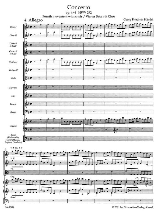 Concerto for Organ and Orchestra F Major op. 4/4 HWV 292 (vierte movement with choir) 韓德爾 協奏曲 管風琴 管弦樂團 樂章 騎熊士版 | 小雅音樂 Hsiaoya Music