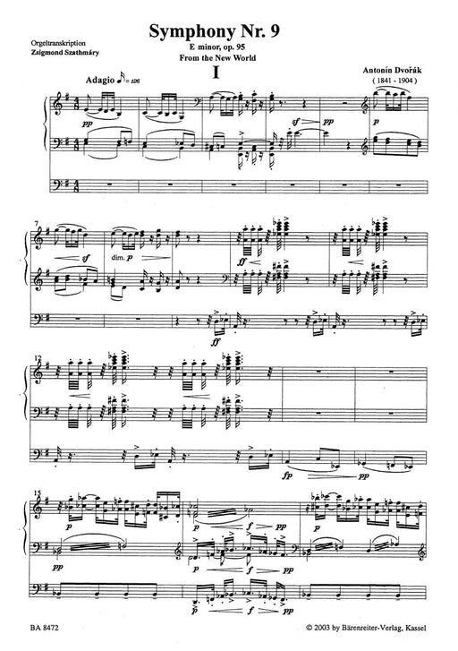 Symphony Nr. 9 op. 95 "From the New World" -Transcription for organ- Transcription for organ 德弗札克 交響曲 管風琴 騎熊士版 | 小雅音樂 Hsiaoya Music
