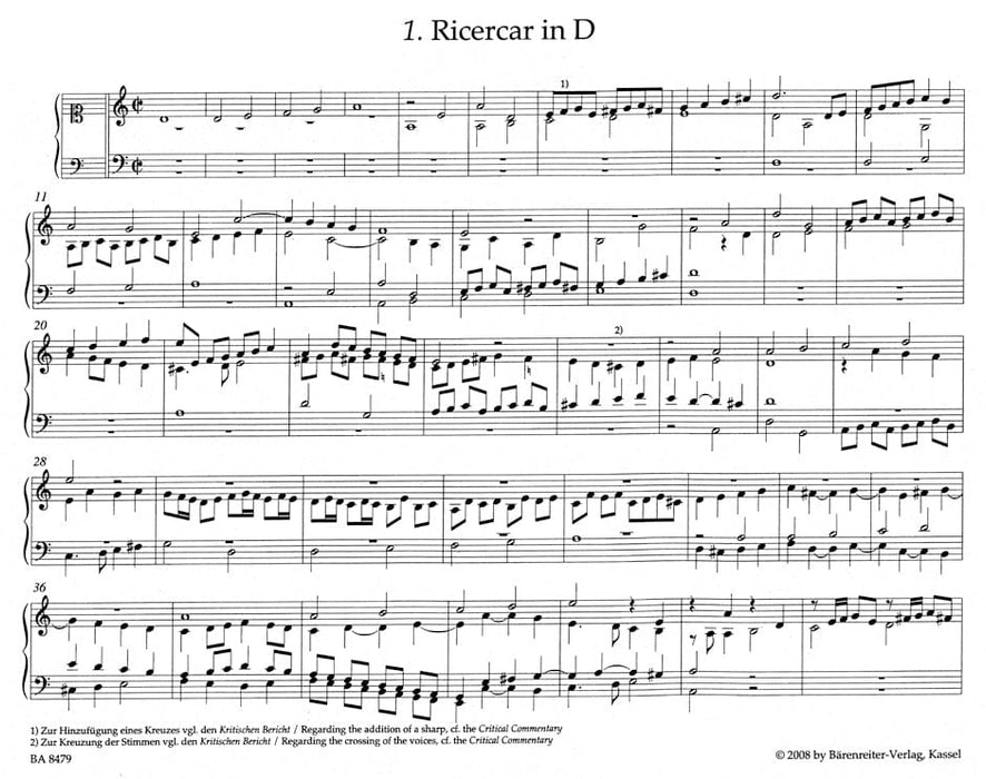 Ricercar Tabulatura (1624), Band I 騎熊士版 | 小雅音樂 Hsiaoya Music