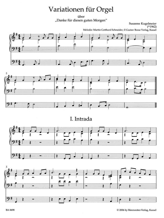 Variations for Organ on "Danke für diesen guten Morgen" 詠唱調 管風琴 騎熊士版 | 小雅音樂 Hsiaoya Music