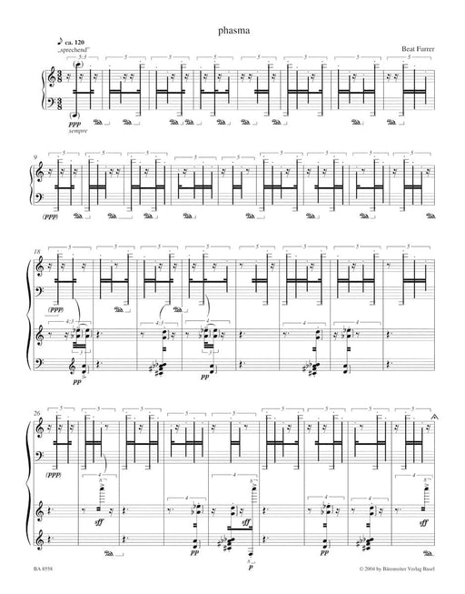 Phasma für Klavier (2002) 騎熊士版 | 小雅音樂 Hsiaoya Music