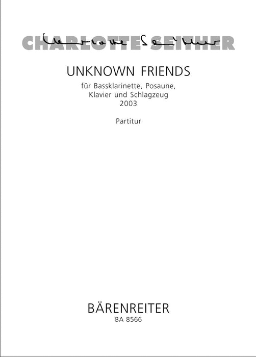 Unknown friends für Bassklarinette, Posaune, Klavier und Schlagzeug (2003) 騎熊士版 | 小雅音樂 Hsiaoya Music