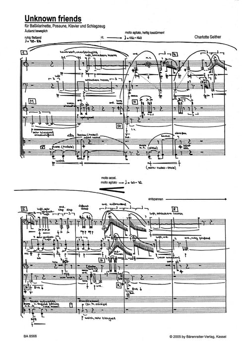 Unknown friends für Bassklarinette, Posaune, Klavier und Schlagzeug (2003) 騎熊士版 | 小雅音樂 Hsiaoya Music