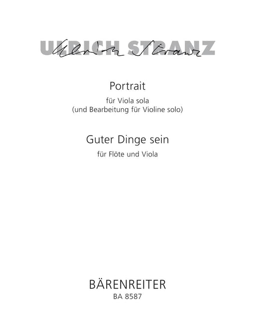 Portrait für Viola sola (und Bearbeitung für Violine solo) / Guter Dinge sein für Flöte und Viola (2003) 中提琴 小提琴 獨奏 中提琴 騎熊士版 | 小雅音樂 Hsiaoya Music