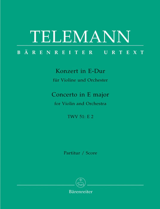 Concerto for Violin and Orchestra E major TWV 51:E2 泰勒曼 協奏曲 小提琴 管弦樂團 騎熊士版 | 小雅音樂 Hsiaoya Music