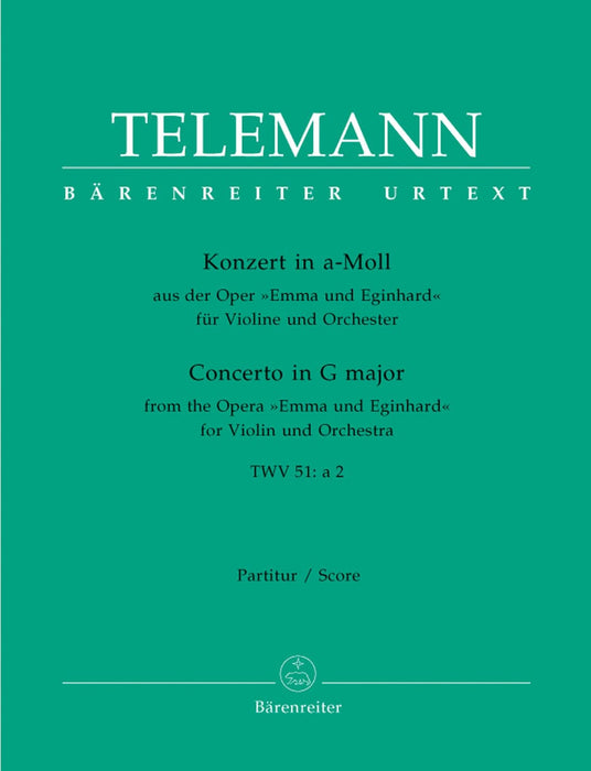 Concerto for Violin and Orchestra A minor TWV 51:a 2 (From the opera "Emma und Eginhard") 泰勒曼 協奏曲 小提琴 管弦樂團 歌劇 騎熊士版 | 小雅音樂 Hsiaoya Music